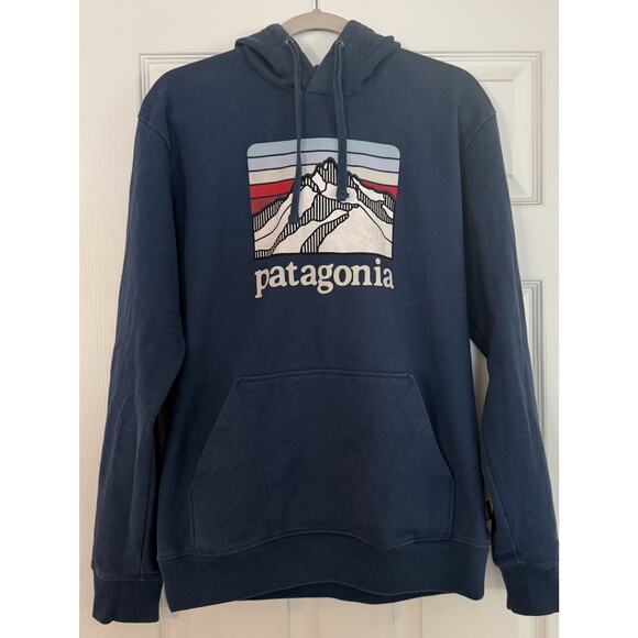 Patagonia Hoodie Mens MED Blue Sweatshirt P6 Logo Uprisal Hiking Outdoor Camping - Picture 3 of 13